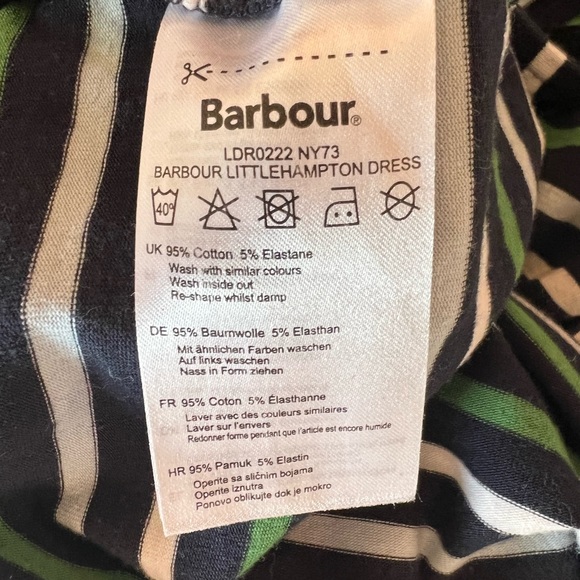 Barbour Little Hampton Dress Size 10 Navy/ Green - Picture 12 of 13